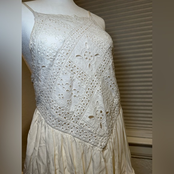 American Eagle sz S - IVORY bohemian Sundress w/ LACE BODICE - Picture 4 of 13